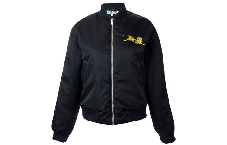 Order (Women) KENZO SS21 Embroidered Tiger Zip Jacket Black F952BL0895AG-99