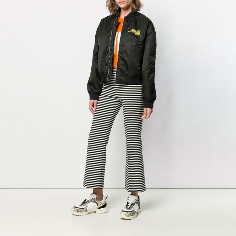 Shop (Women) KENZO SS21 Embroidered Tiger Zip Jacket Black F952BL0895AG-99