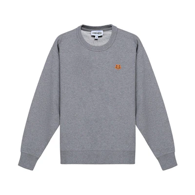 (Women) Kenzo SS21 Grey Embroidered Tiger Logo Long Sleeve Sweatshirt FB52SW8204ML-95
