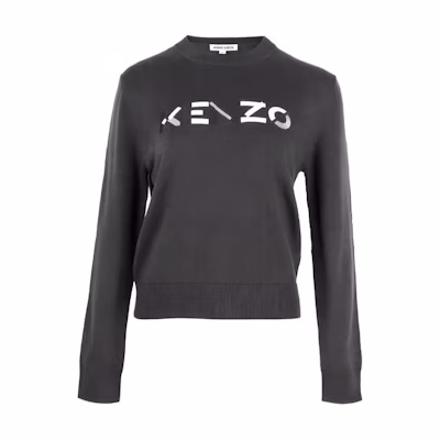 (Women) KENZO SS21 Grey Loose Fit Sweater with Letter Logo Design. FB62PU6393LA-97