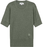 (Women) KENZO SS21 Light Army Green Tiger Logo Short-Sleeve Knit Sweater FB52PU5553AB-49 (Women) KENZO SS21 Light Army Green Tiger Logo Short-Sleeve Knit Sweater FB52PU5553AB-49