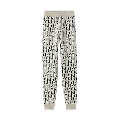 (Women) KENZO SS21 Mid-Rise Jacquard Grey Sweatpants. FB52PA5313SC-95