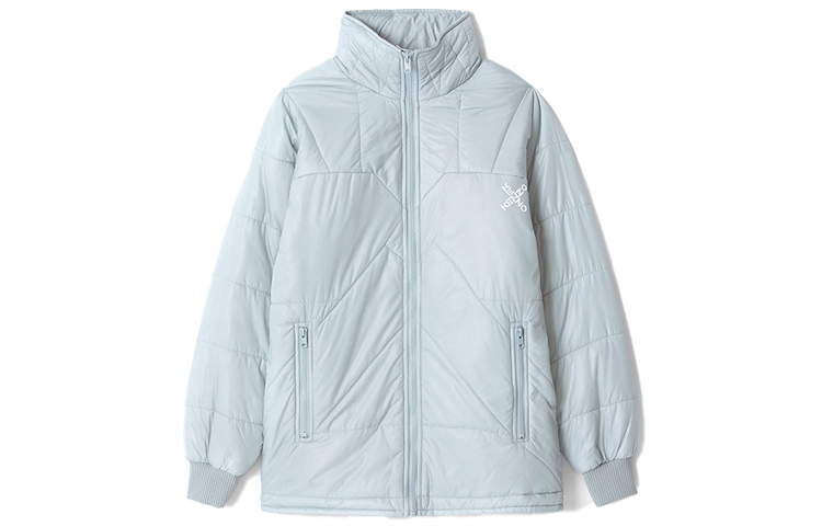 (Women) KENZO SS21 Monogram Logo Lightweight Grey Windbreaker Jacket FB52OU065565-93