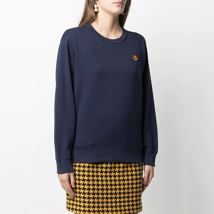 Purchase (W) 겐조 SS21 네이비 블루 타이거 자수 긴팔 스웻셔츠 FB52SW8204ML-76