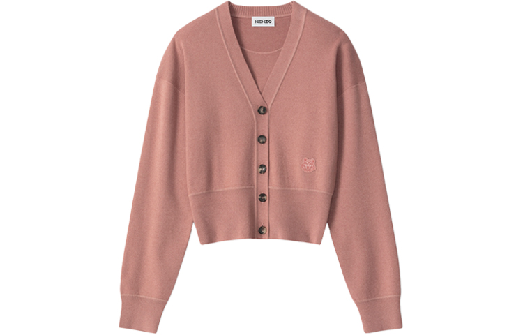 (Women) KENZO SS21 Pink Little Tiger Head Knit Sweater Pullover. FB52CA5543AB-34