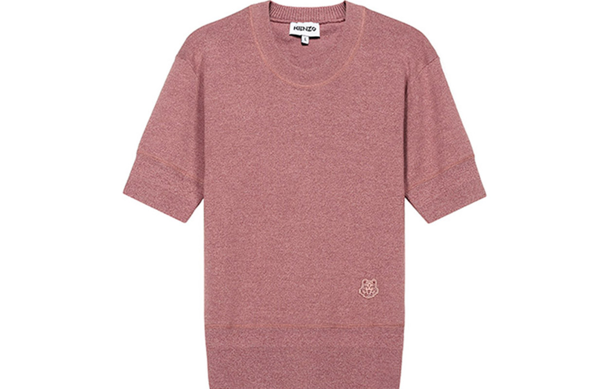 (Women) KENZO SS21 Pink Tiger Logo Slim Wool Sweater FB52PU5553AB-34