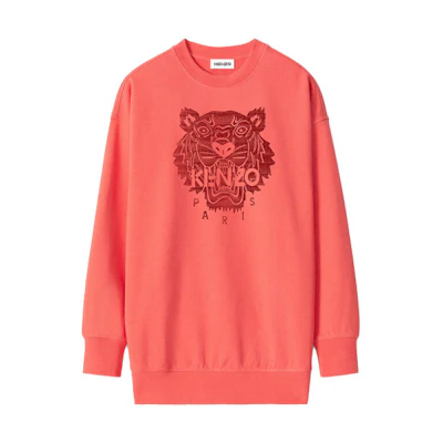 (Women) KENZO SS21 Red Pullover Sweatshirt with Logo. FB52SW9224XF-18
