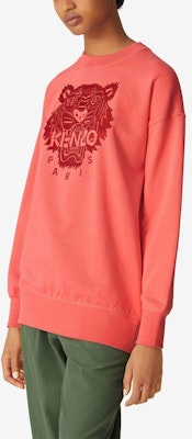 (Women) KENZO SS21 Red Pullover Sweatshirt with Logo. FB52SW9224XF-18 Lookbook (Women) KENZO SS21 Red Pullover Sweatshirt with Logo. FB52SW9224XF-18