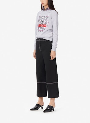 (W) KENZO SS21 Sudadera Gris de Algodón con Tigre Bordado. F952SW7054XA-93 Purchase (W) KENZO SS21 Sudadera Gris de Algodón con Tigre Bordado. F952SW7054XA-93