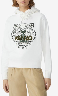 (W) KENZO SS21 白色刺繡虎頭連帽衫 FB52SW8714XA-01B Shop (W) KENZO SS21 白色刺繡虎頭連帽衫 FB52SW8714XA-01B