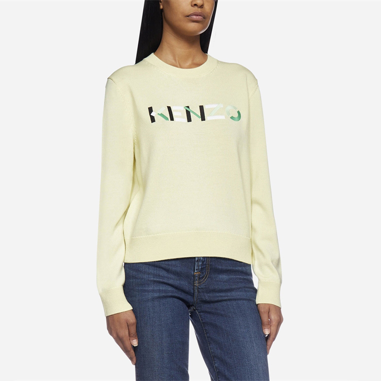 Details for (W) KENZO SS21 Sweater Rajutan Wol Kuning Motif Hewan. 2PU6393LA-38