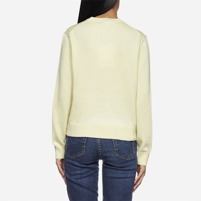 (W) KENZO SS21 Sweater Rajutan Wol Kuning Motif Hewan. 2PU6393LA-38 Sizing (W) KENZO SS21 Sweater Rajutan Wol Kuning Motif Hewan. 2PU6393LA-38