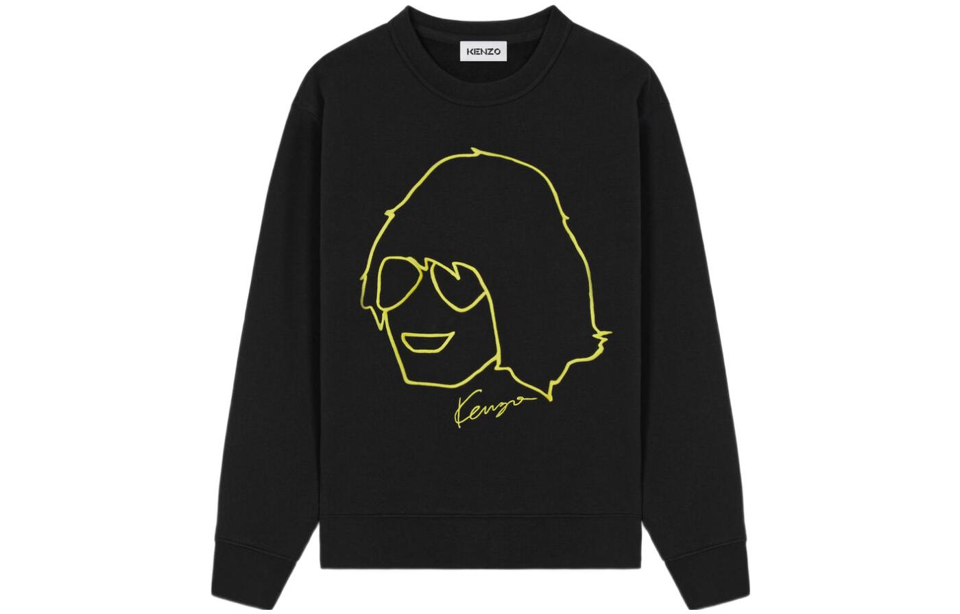 (Women) KENZO SS22  Black Graphic Print Crewneck Sweatshirt FC52SW8354ML-99