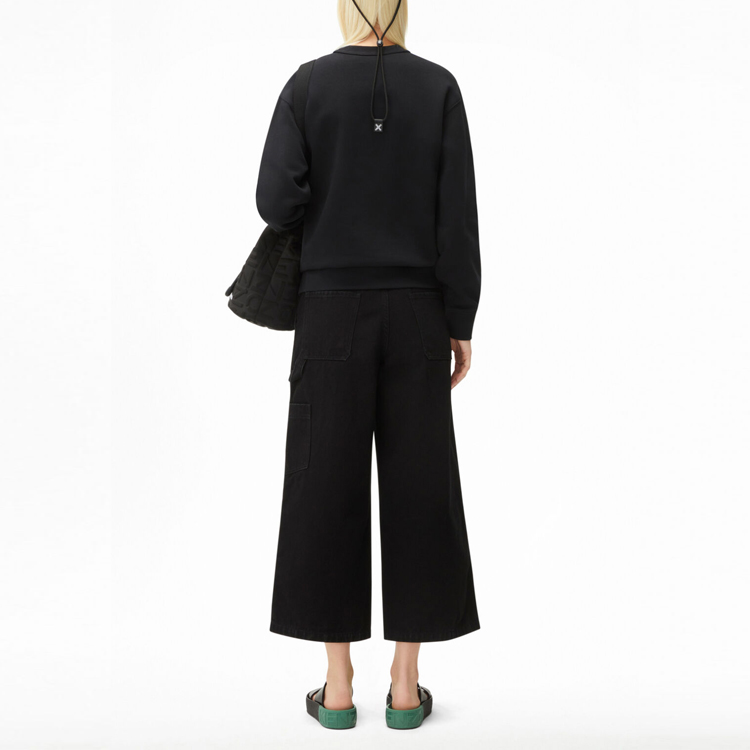 Shop (W) KENZO SS22 黑色图案印花圆领卫衣 FC52SW8354ML-99