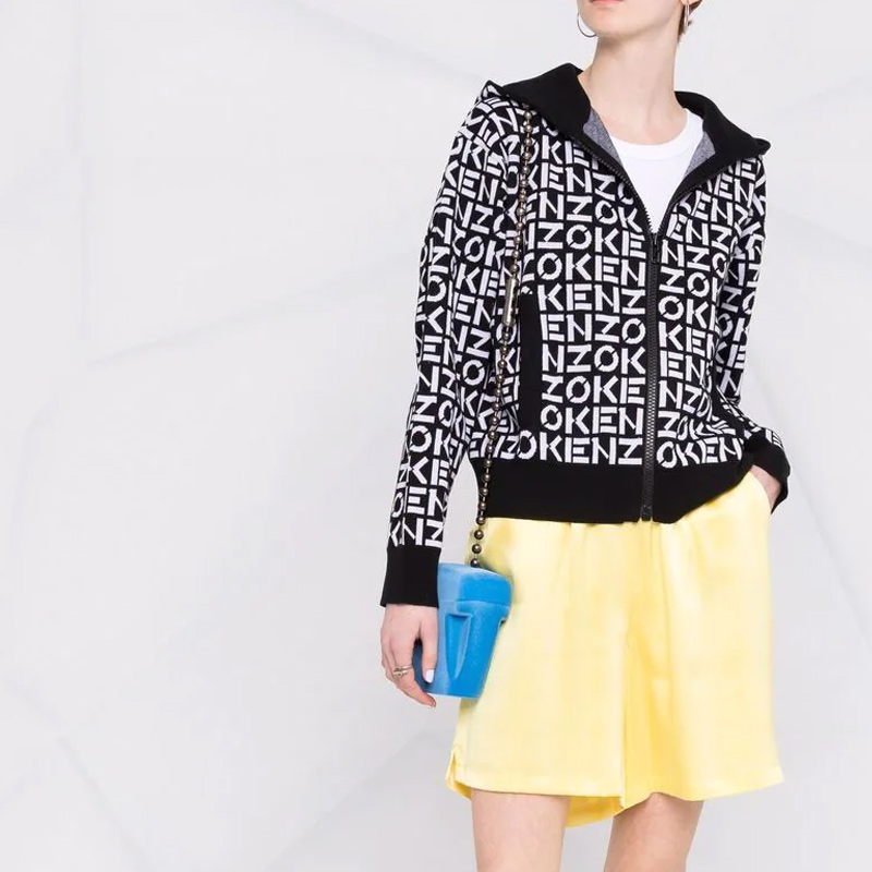 (Women) KENZO SS22  Black Logo Intarsia Zip-Up Hoodie Jacket. FC52BL6943SC-99 圖 3