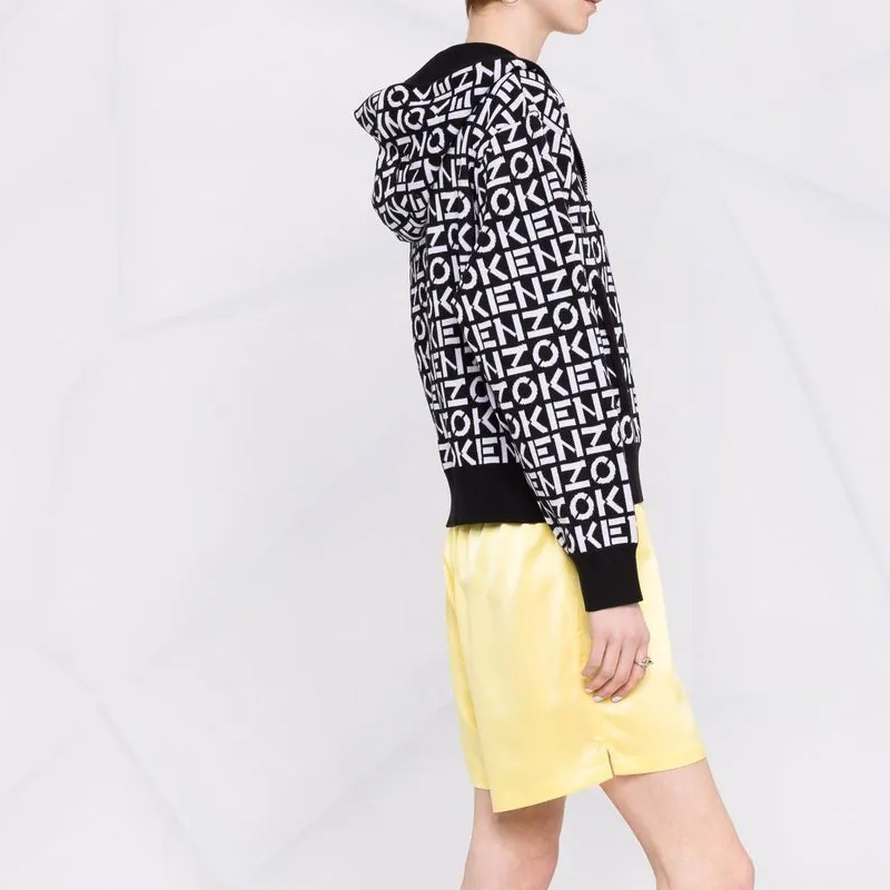 (Women) KENZO SS22  Black Logo Intarsia Zip-Up Hoodie Jacket. FC52BL6943SC-99 圖 5