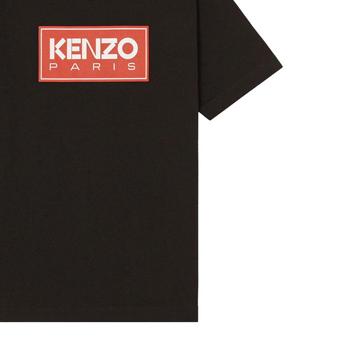 Sizing (W) KENZO SS22 Camiseta Negra de Manga Corta con Logo Impreso. FC62TS0104SY-99