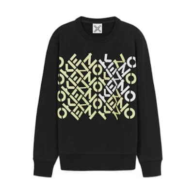 (Women) KENZO SS22 Black Logo Silver Fox Crewneck Sweatshirt Long Sleeve FC52SW8484MS-99
