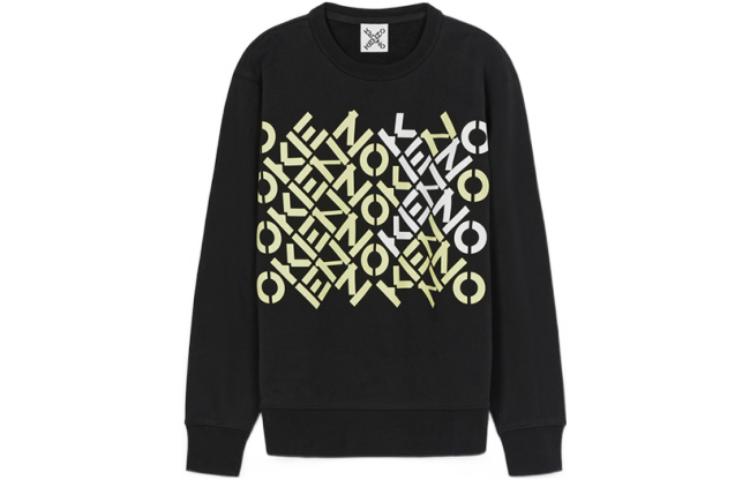 Order (W) KENZO SS22 블랙 로고 실버 폭스 크루넥 스웨트셔츠 긴팔 FC52SW8484MS-99