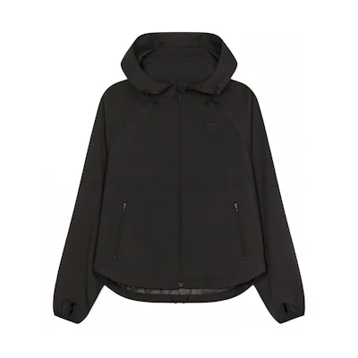 (Women) KENZO SS22 Black Solid Color Zip-Up Hoodie Jacket FC52BL1319NU-99
