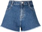 Buy (Women) KENZO SS22 Blue Denim Shorts with Logo Embroidery. FC52DS2116EA-76
