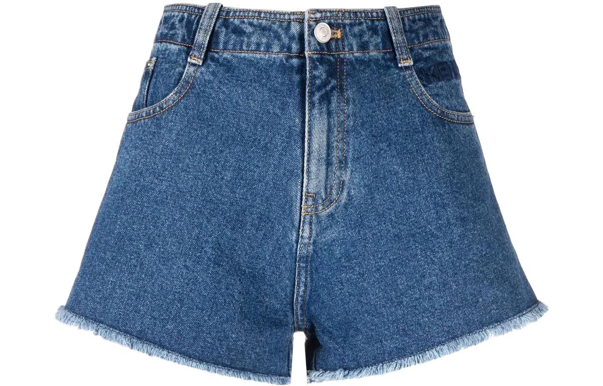 Order (Women) KENZO SS22  Blue Denim Shorts with Logo Embroidery. FC52DS2116EA-76
