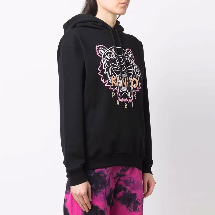 Shop (Women) KENZO SS22  Embroidered Hoodie Black FC52SW6494XH-99