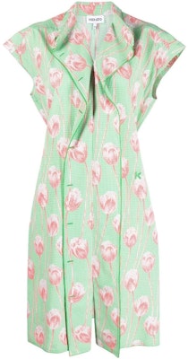 (W) KENZO SS22 Dress Hijau Motif Bunga Lengan Pendek FC52RO0729S7-57 Order (W) KENZO SS22 Dress Hijau Motif Bunga Lengan Pendek FC52RO0729S7-57