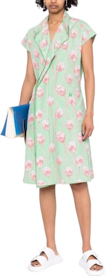 (W) KENZO SS22 Dress Hijau Motif Bunga Lengan Pendek FC52RO0729S7-57 Lookbook (W) KENZO SS22 Dress Hijau Motif Bunga Lengan Pendek FC52RO0729S7-57