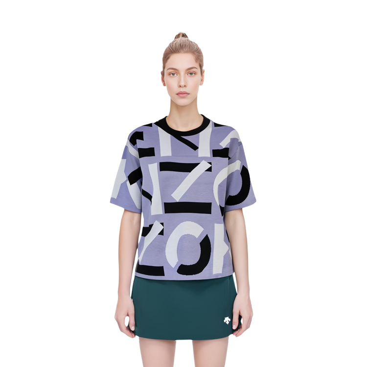 Shop (W) KENZO SS22 Camiseta Oversize de Algodón con Logo de Manga Corta Multicolor FC52PU6923SB-65