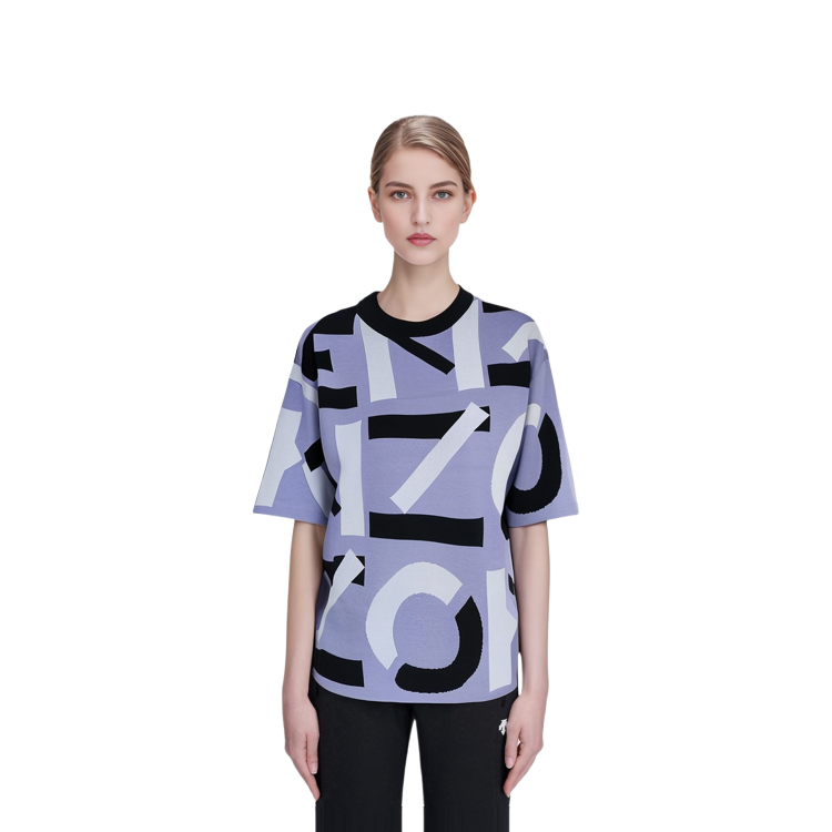 Purchase (W) KENZO SS22 Camiseta Oversize de Algodón con Logo de Manga Corta Multicolor FC52PU6923SB-65