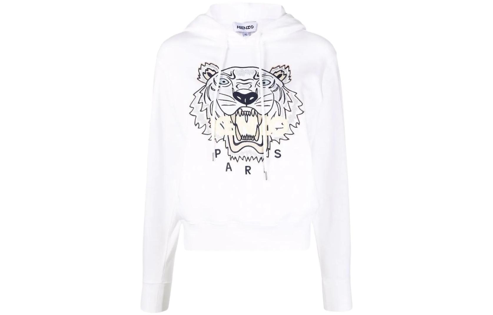 (Women) KENZO SS22  Logo Embroidered Cotton Hoodie - White FC52SW8714XL-01B 圖 2