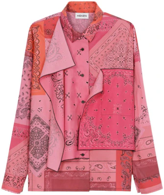 (W) KENZO SS22 Camisa Rosa de Manga Larga con Estampado y Cuello. FC52CH0519S5-26 Buy (W) KENZO SS22 Camisa Rosa de Manga Larga con Estampado y Cuello. FC52CH0519S5-26