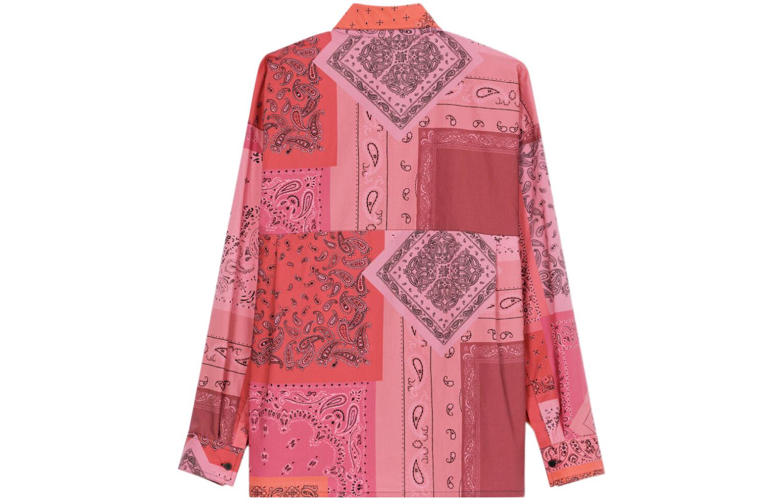 Lookbook (W) KENZO SS22 Camisa Rosa de Manga Larga con Estampado y Cuello. FC52CH0519S5-26