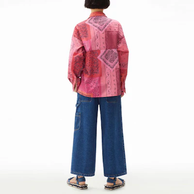 (W) KENZO SS22 Camisa Rosa de Manga Larga con Estampado y Cuello. FC52CH0519S5-26 Purchase (W) KENZO SS22 Camisa Rosa de Manga Larga con Estampado y Cuello. FC52CH0519S5-26