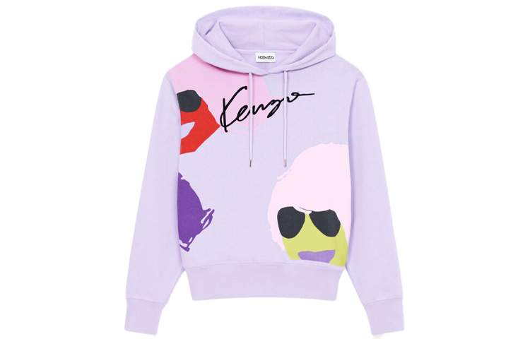 Order (W) KENZO SS22 Sudadera con Capucha Morada de Dibujo Animado. FC52SW8424MO-66
