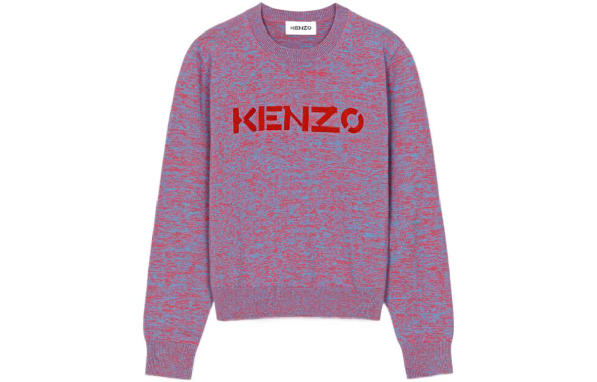 (Women) KENZO SS22  Purple Knit Pullover Sweater with Embroidered Logo. FC52PU6833LA-66