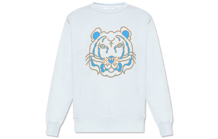 Order (W) KENZO SS22 Sudadera Logo Tigre de Manga Larga Cuello Redondo Azul Claro FC52SW8464ML-63