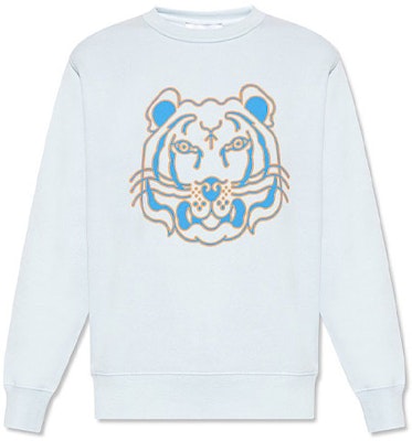 (W) KENZO SS22 Sudadera Logo Tigre de Manga Larga Cuello Redondo Azul Claro FC52SW8464ML-63 Order (W) KENZO SS22 Sudadera Logo Tigre de Manga Larga Cuello Redondo Azul Claro FC52SW8464ML-63