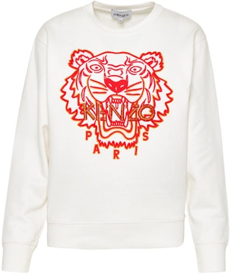 (W) KENZO SS22 白色虎头刺绣圆领卫衣 FC52SW824CMB-01B Order (W) KENZO SS22 白色虎头刺绣圆领卫衣 FC52SW824CMB-01B