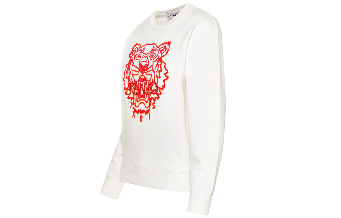 Shop (W) KENZO SS22 白色虎头刺绣圆领卫衣 FC52SW824CMB-01B
