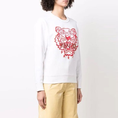 (W) KENZO SS22 白色虎头刺绣圆领卫衣 FC52SW824CMB-01B Details for (W) KENZO SS22 白色虎头刺绣圆领卫衣 FC52SW824CMB-01B