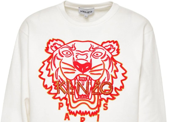 (W) KENZO SS22 白色虎头刺绣圆领卫衣 FC52SW824CMB-01B Cheap (W) KENZO SS22 白色虎头刺绣圆领卫衣 FC52SW824CMB-01B