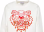 Cheap (W) KENZO SS22 白色虎头刺绣圆领卫衣 FC52SW824CMB-01B