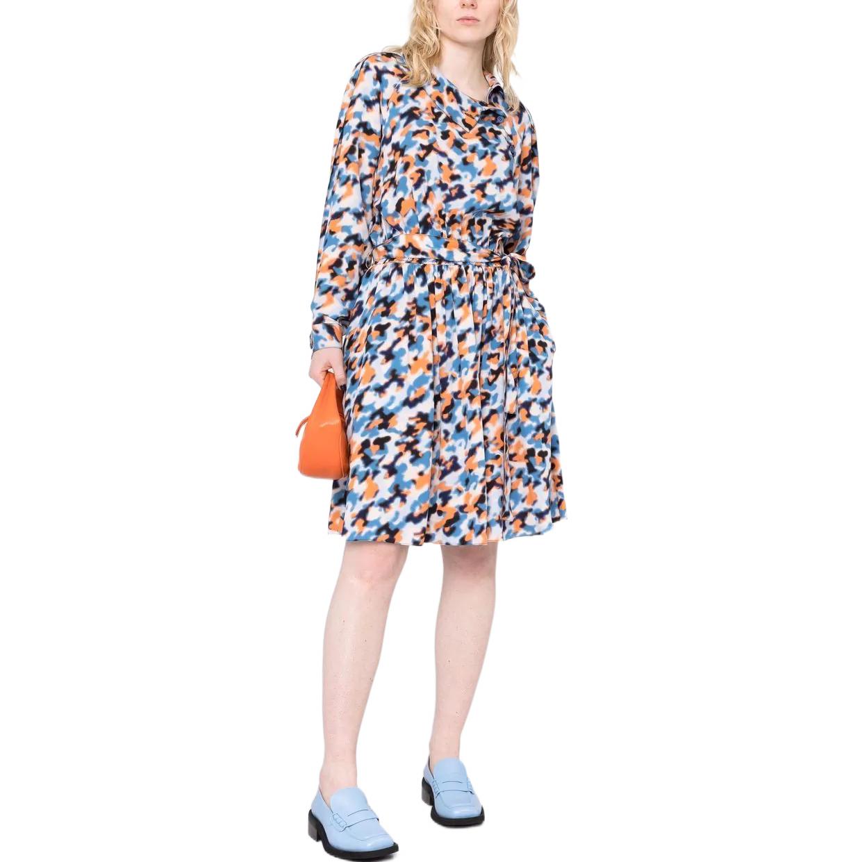 Lookbook (W) KENZO SS22 Gaun Lengan Panjang Motif Abstrak Wanita Multicolor. FC52RO0709P4-71