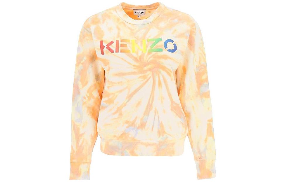 (Women) Kenzo SS22 Tie-Dye Logo Print Yellow Crewneck Sweatshirt  FC52SW8474ML3-5C 圖 2