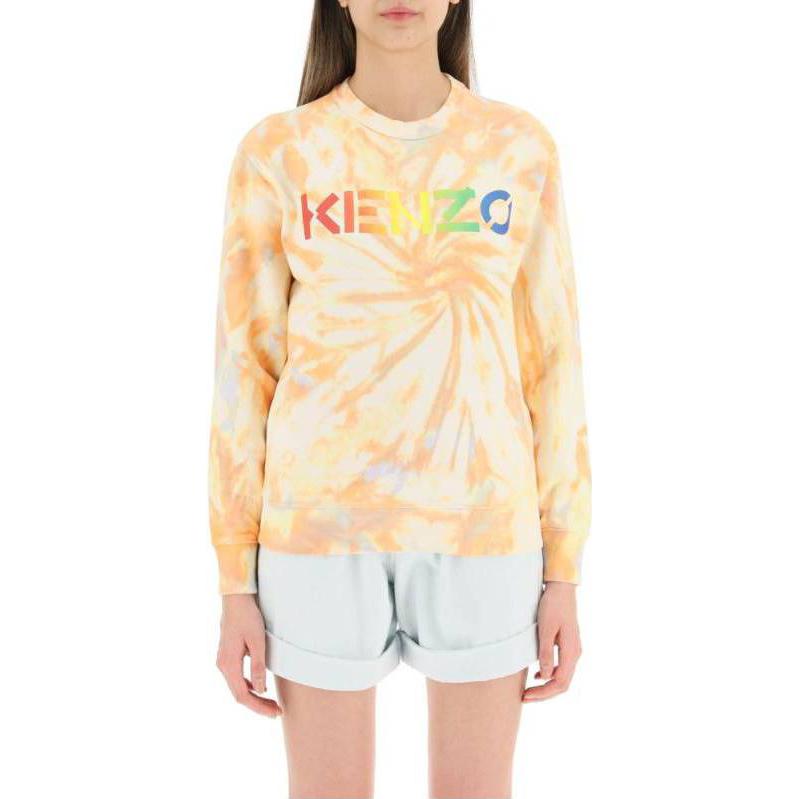 (Women) Kenzo SS22 Tie-Dye Logo Print Yellow Crewneck Sweatshirt  FC52SW8474ML3-5C 圖 3