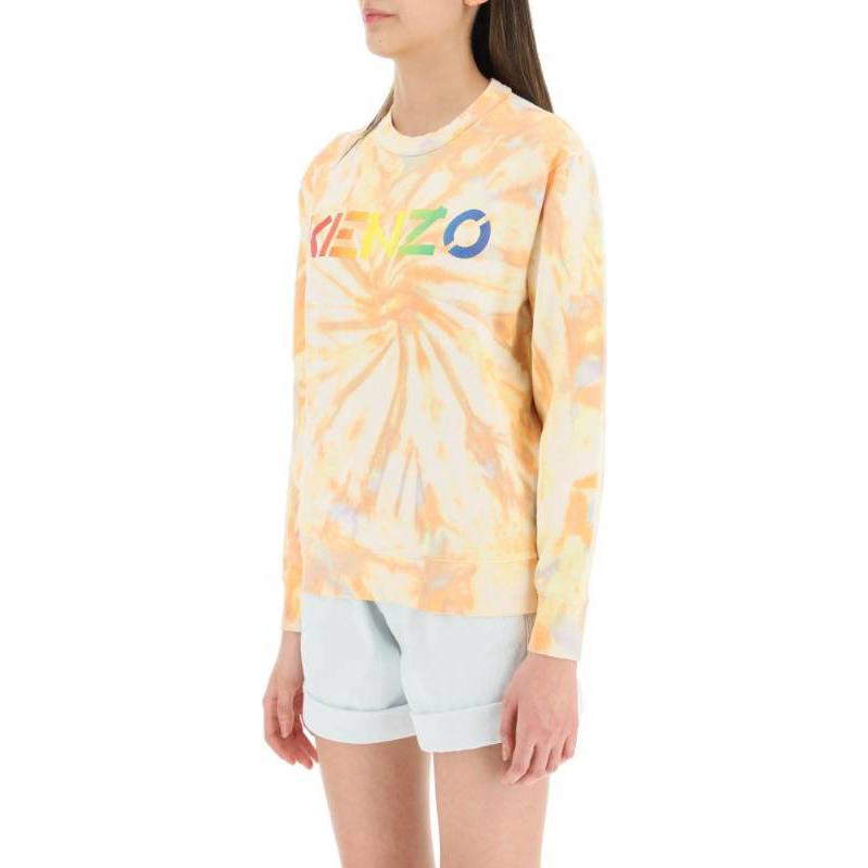 (Women) Kenzo SS22 Tie-Dye Logo Print Yellow Crewneck Sweatshirt  FC52SW8474ML3-5C 圖 5