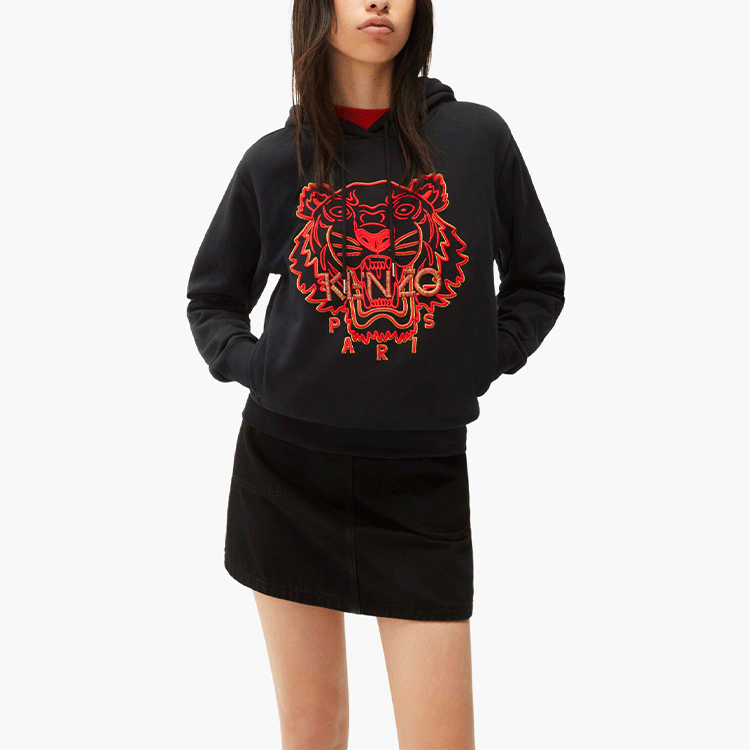 Shop (W) Kenzo SS22 虎年系列虎头黑色连帽衫 FC52SW871CMB-99