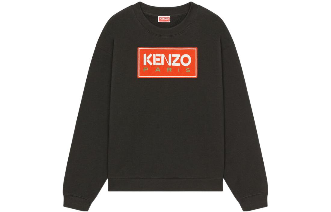 (Women) KENZO SS23  Black Crewneck Sweatshirt with Letter Logo Print. FD52SW0384MF-99